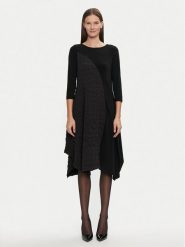 Joseph Ribkoff Sukienka codzienna 244037 Czarny Regular Fit. Czarne sukienki damskie Joseph Ribkoff, bez wzorów, z syntetyku, bez ramiączek. Za 459.99 zł.