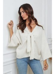 So Cachemire Sweter "Chiwel" w kolorze kremowym rozmiar: S. Brązowe swetry klasyczne damskie So Cachemire, s, z wełny, bez kołnierzyka. Za 196.70 zł.