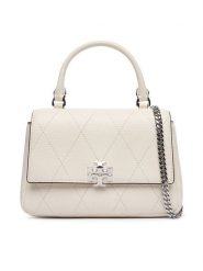 Tory Burch Torebka Charlie Quilted Mini Top Handle Chain Wallet 186032 Kremowy. Białe kuferki damskie Tory Burch, bez wzorów, ze skóry, bez dodatków. Za 2,024.00 zł.