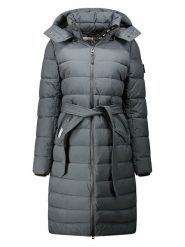 Geographical Norway Płaszcz pikowany "Cabima" w kolorze antracytowym rozmiar: L. Czarne płaszcze damskie Geographical Norway, l, bez wzorów, z tkaniny, bez kaptura. Za 334.23 zł.