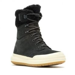 Buty do chodzenia damskie Merrell J007072. Czarne obuwie sportowe damskie Merrell, z materiału, za kostkę, bez zapięcia, trekkingowe. Za 645.00 zł.