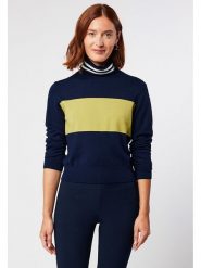 Rodier Golf w kolorze granatowo-żółtym rozmiar: XL. Niebieskie golfy damskie Rodier, xl, bez wzorów, z wełny, bez ramiączek. Za 187.99 zł.