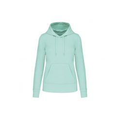 Damska ekologiczna bluza z kapturem Kariban. Niebieskie bluzy damskie KARIBAN, l, bez wzorów, z bawełny, z kapturem. Za 184.00 zł.