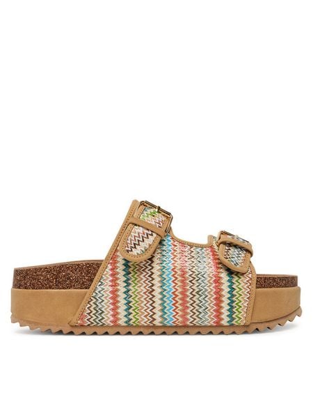 DeeZee Klapki LB-P1742 Beżowy. Brązowe klapki damskie DeeZee, bez wzorów, z syntetyku, bez obcasa, bez zapięcia. Za 104.99 zł.