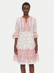 Iconique Sukienka letnia IC25-037 Biały Relaxed Fit. Białe sukienki damskie Iconique, bez wzorów, z bawełny, bez ramiączek. Za 379.99 zł.