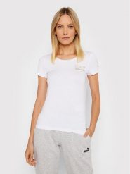 EA7 Emporio Armani T-Shirt 8NTT65 TJDQZ 1100 Biały Slim Fit. Białe t-shirty damskie EA7 Emporio Armani, xl, bez wzorów, z bawełny, bez kołnierzyka. Za 349.99 zł.