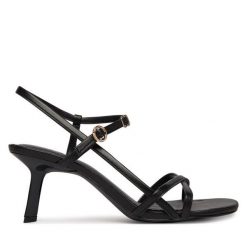 Sandały HUGO. Czarne sandały damskie Hugo, bez wzorów, bez obcasa, na szpilce, bez zapięcia. Za 899.99 zł.