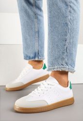 Białe Sneakersy w Stylu Tenisówek z Perforacją Reiaris. Białe obuwie sportowe casual damskie Born2be, z jeansu, tenisowe. Za 89.99 zł.
