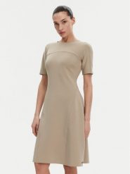 Calvin Klein Sukienka codzienna K20K208151 Beżowy Regular Fit. Brązowe sukienki damskie Calvin Klein, bez wzorów, z syntetyku, bez ramiączek. Za 409.99 zł.