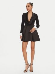 Elisabetta Franchi Sukienka koktajlowa AB-710-47E2-V560 Czarny Regular Fit. Czarne sukienki damskie Elisabetta Franchi, bez wzorów, z syntetyku, wizytowe, bez ramiączek. Za 1,059.00 zł.
