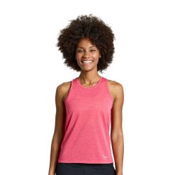 Koszulka do biegania damska Saucony Stopwatch Singlet. Czerwone koszulki sportowe damskie Saucony, l, bez wzorów, bez ramiączek, do biegania. Za 89.99 zł.