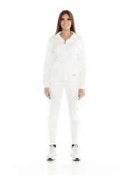 Bluza z zamek błyskawiczny na co dzień na siłownię. Białe bluzy damskie LEONE 1947 APPAREL, m, bez wzorów, z dresówki, bez kaptura. Za 252.56 zł.