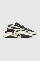 BALMAIN Czarno-białe sneakersy damskie Unicorn. Czarne obuwie sportowe damskie Balmain, z materiału, bez zapięcia. W wyprzedaży za 3,189.99 zł.