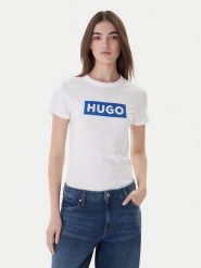 HUGO T-Shirt Classic 50510772 Biały Slim Fit. Białe t-shirty damskie Hugo, l, bez wzorów, z bawełny, bez kołnierzyka. Za 129.99 zł.
