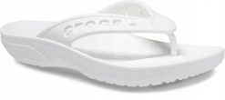 Japonki Dla Dorosłych Crocs Baya II Flip. Białe klapki damskie Crocs, bez wzorów, z materiału, bez obcasa, bez zapięcia. Za 74.99 zł.