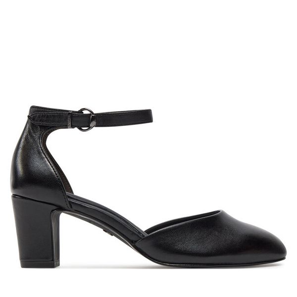 Czółenka Tamaris. Czarne czółenka damskie Tamaris, bez wzorów, bez obcasa. Za 229.99 zł.