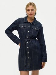 Vero Moda Sukienka jeansowa Oda 10321127 Granatowy Regular Fit. Niebieskie sukienki damskie Vero Moda, bez wzorów, z bawełny, bez ramiączek. Za 139.99 zł.