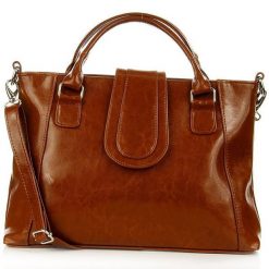 Torebka skórzana damska aktówka DAN-A T84 camel. Brązowe aktówki damskie DAN-A, ze skóry, bez dodatków. Za 329.99 zł.