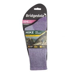 Skarpety do trekkingu damskie Bridgedale HIKE MW COM BO ORI LD. Fioletowe skarpetki damskie Bridgedale, bez wzorów, z elastanu. Za 110.99 zł.