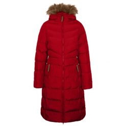 Ocieplana Kurtka Damska Audrey. Czerwone kurtki damskie Trespass, l, bez wzorów, z futra, z kapturem. Za 395.99 zł.