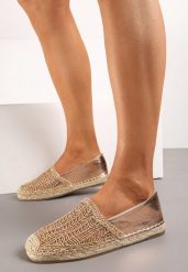 Szampańskie Wsuwane Espadryle na Płaskiej Podeszwie Ozdobione Plecionką z Juty Loracila. Żółte espadryle damskie Born2be, bez wzorów, bez obcasa, na płaskiej podeszwie. Za 39.99 zł.