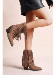 Foreverfolie Botki w kolorze jasnobrązowym rozmiar: 41. Brązowe botki damskie Foreverfolie, eleganckie, bez obcasa, bez zapięcia. Za 152.99 zł.