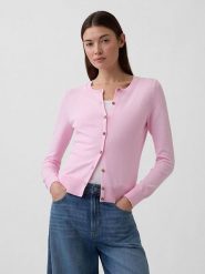 GAP Kardigan w kolorze jasnoróżowym rozmiar: M. Różowe kardigany damskie GAP, m, bez wzorów, z bawełny. Za 96.37 zł.