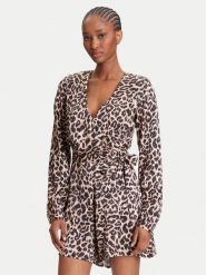 Guess Kombinezon W5YD09 WHCM0 Brązowy Regular Fit. Brązowe sukienki damskie Guess, z aplikacjami, z wiskozy, bez ramiączek. Za 499.99 zł.