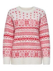 ONLY Sweter Xmas Nordic 15354824 Czerwony Regular Fit. Czerwone swetry klasyczne damskie Only, xl, z syntetyku, bez kołnierzyka. Za 169.99 zł.