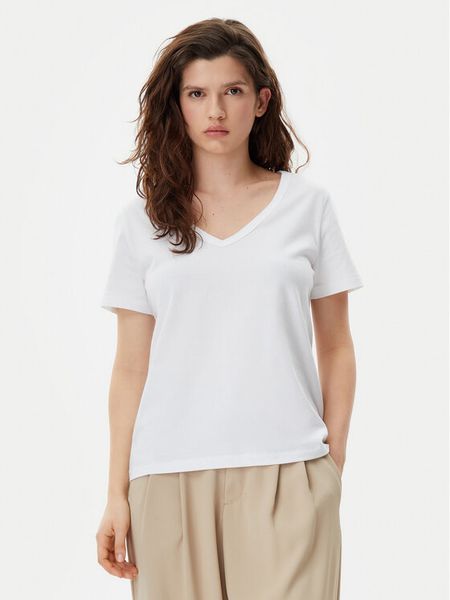 Gap T-Shirt 740140-02 Biały Regular Fit. Białe t-shirty damskie GAP, s, bez wzorów, z bawełny, bez kołnierzyka. Za 79.99 zł.