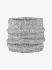 Komin na szyję Buff Nerla - grey. Szare kominy damskie Buff, na zimę, bez wzorów, z dzianiny. Za 191.80 zł.