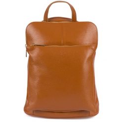 Plecak skórzany torebka 2w1 Vera Pelle S40 camelowy. Brązowe plecaki bez wzorów, ze skóry. Za 274.99 zł.