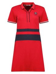 Geographical Norway Sukienka polo "Kyliane" w kolorze czerwono-granatowym rozmiar: S. Czerwone sukienki damskie Geographical Norway, bez wzorów, bez ramiączek. Za 88.02 zł.