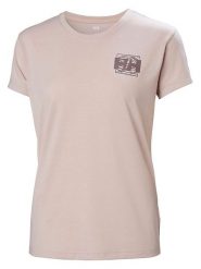 Helly Hansen Koszulka funkcyjna "Skog Graphic Tee" w kolorze jasnoróżowym rozmiar: XS. Różowe koszulki damskie Helly Hansen, xs, bez wzorów, bez kołnierzyka, bez ramiączek. Za 74.63 zł.