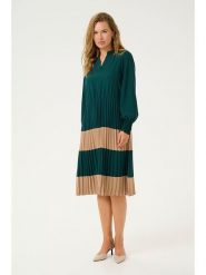 CULTURE Sukienka "Betty" w kolorze beżowo-zielonym rozmiar: S. Brązowe sukienki damskie Culture, bez wzorów, bez ramiączek. Za 173.99 zł.