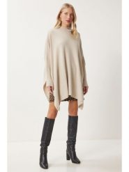 Happiness Istanbul Sweter w kolorze beżowym rozmiar: onesize. Brązowe swetry klasyczne damskie Happiness Istanbul, z wełny, bez kołnierzyka. Za 78.99 zł.