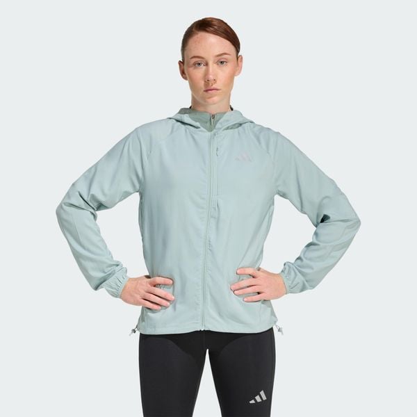 Kurtka adi365 Running Essentials. Zielone kurtki damskie Adidas, bez wzorów, z tkaniny, bez kaptura. Za 299.00 zł.