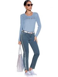 Creation L Sweter w kolorze błękitnym rozmiar: 46. Niebieskie swetry klasyczne damskie creation L, l, bez kołnierzyka. Za 68.95 zł.