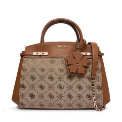 Torebka Guess. Brązowe kuferki damskie Guess, z aplikacjami, bez dodatków. Za 679.99 zł.