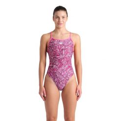 Strój kąpielowy damski Arena Pink Dahlia Swimsuit Lace. Czerwone stroje jednoczęściowe Arena, bez wzorów. Za 229.00 zł.