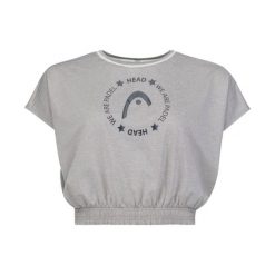 Koszulka z krótkim rękawem damska PADEL Crop Top. Szare koszulki damskie Head, l, bez wzorów, z jersey, bez kołnierzyka, bez ramiączek. W wyprzedaży za 161.00 zł.