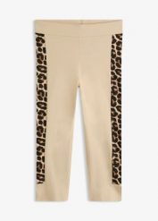 Legginsy rybaczki w panterkę. Brązowe legginsy damskie bonprix, bez wzorów. Za 27.99 zł.