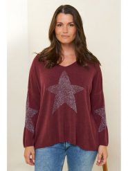 Curvy Lady Sweter w kolorze bordowym rozmiar: 44/46. Czerwone swetry klasyczne damskie Curvy Lady, bez kołnierzyka. Za 173.60 zł.