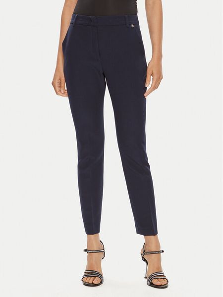 Liu Jo Spodnie materiałowe CA4201 T2200 Granatowy Regular Fit. Niebieskie spodnie materiałowe damskie Liu Jo, bez wzorów, z materiału. Za 369.99 zł.