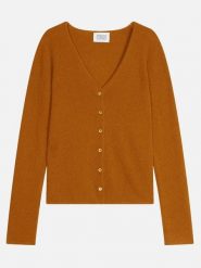 AUTHENTIC CASHMERE Kaszmirowy kardigan "Chalais" w kolorze karmelowym rozmiar: S. Brązowe kardigany damskie AUTHENTIC CASHMERE, s, bez wzorów, z kaszmiru. Za 364.56 zł.