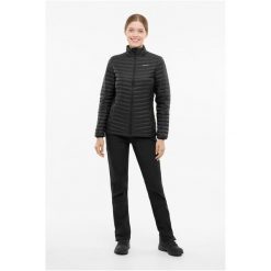 Kurtka zimowa puchowa damska Walzen Lady - lekka, ciepła, wodoodporna. Czarne kurtki damskie Viking, na zimę, s, bez wzorów, z poliamidu, bez kaptura. Za 499.90 zł.