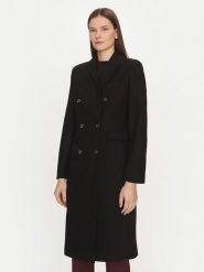 Motivi Płaszcz wełniany 0041Q200541N Czarny Slim Fit. Czarne płaszcze damskie Motivi, na zimę, bez wzorów, z syntetyku, bez kaptura. Za 899.99 zł.