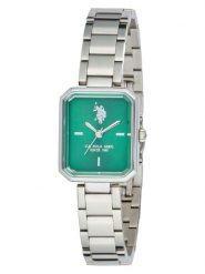 U.S. Polo Assn. Zegarek kwarcowy w kolorze srebrno-zielonym rozmiar: onesize. Szare, analogowe zegarki damskie U.S. Polo Assn., metalowe. Za 173.99 zł.