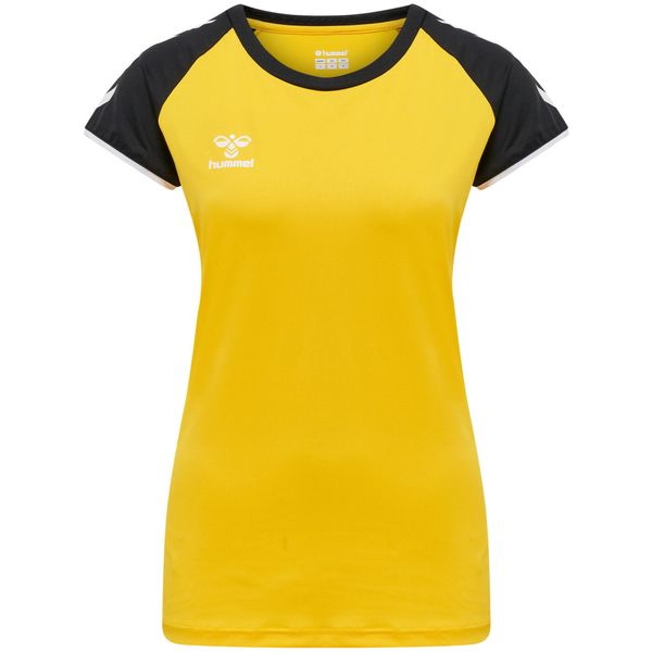 Koszulka damska Hummel hmlhmlCORE volley stretch. Żółte bluzki damskie Hummel, xl, bez wzorów, bez kołnierzyka, bez ramiączek. Za 152.00 zł.