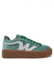 Weekend Max Mara Sneakersy 2515761094600 Zielony. Zielone obuwie sportowe damskie Weekend Max Mara, ze skóry, bez zapięcia. Za 759.99 zł.